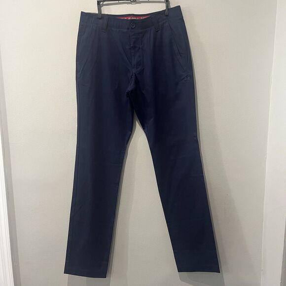 Under Armour Pants Mens 34x36 Black Stretch Performance Chino Tapered Leg Golf - Picture 1 of 8